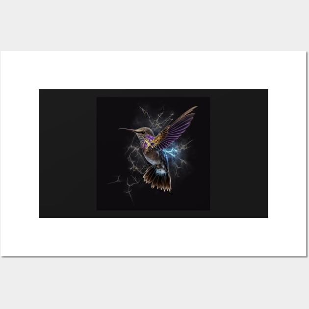 Fantasy Hummingbird with Lightning Wall Art by SCHummingbirds